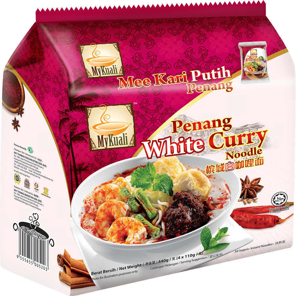 MyKuali Penang White Curry Instant Noodle, 4packs