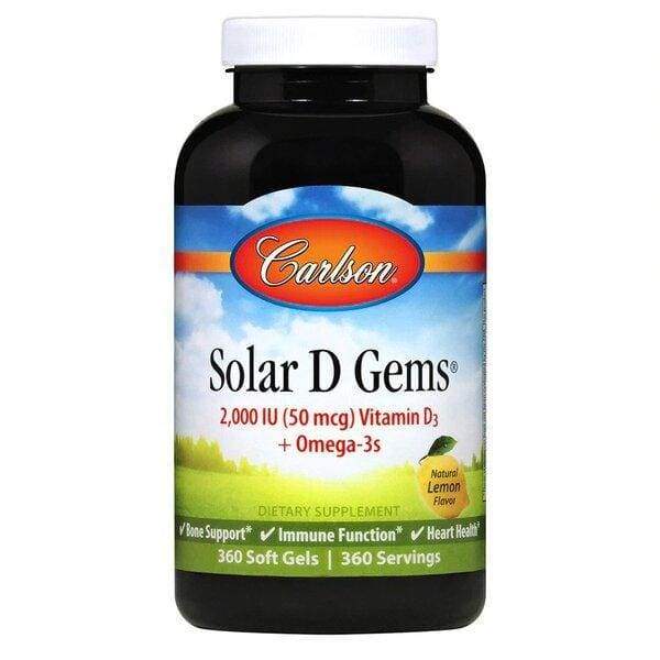 Solar D Gems, 2000 IU Natural Lemon - 360 softgels