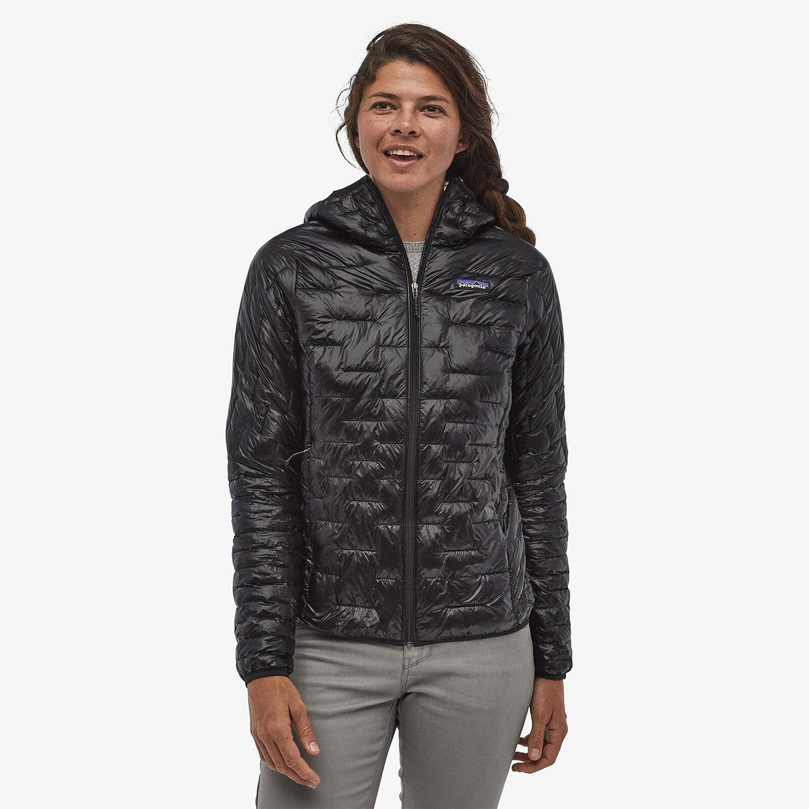Patagonia Women's Micro Puff Hoody- Recycled Polyester, Black / XL