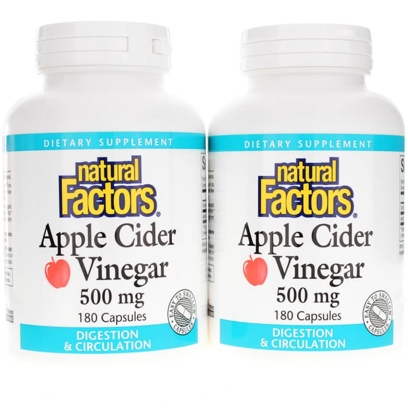 Natural Factors Apple Cider Vinegar 500 Mg Bonus Pack 180 Capsules
