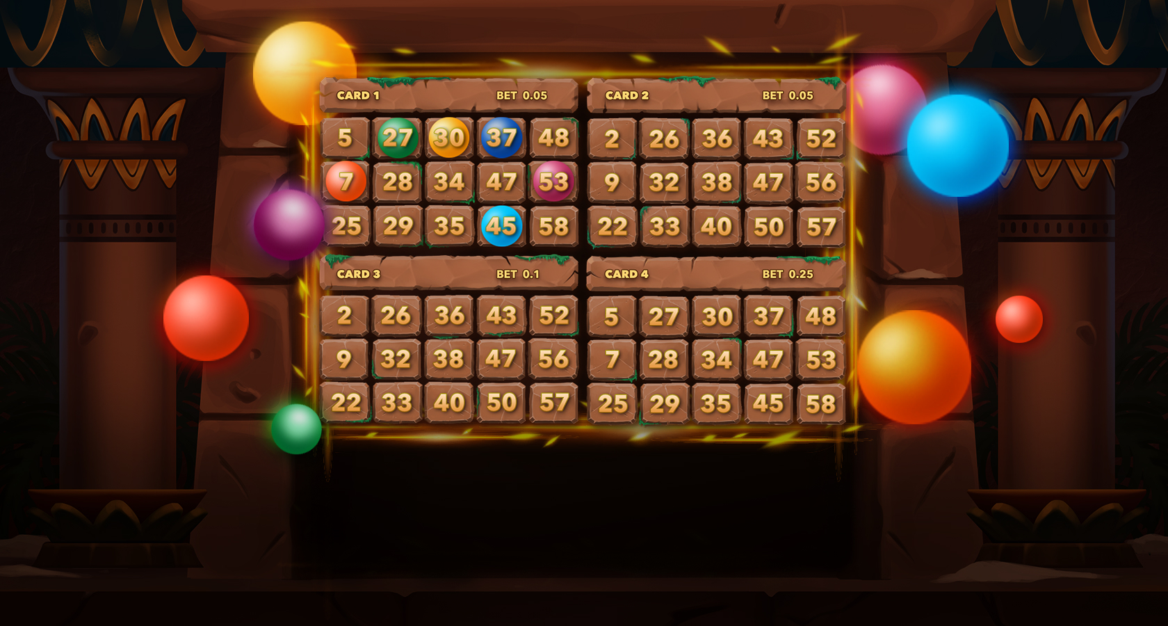Cleopatra's gems bingo -
