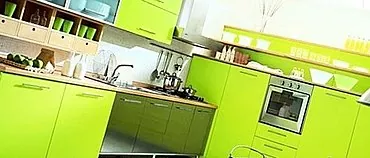 Smaragdna kuhinja: prednosti barve