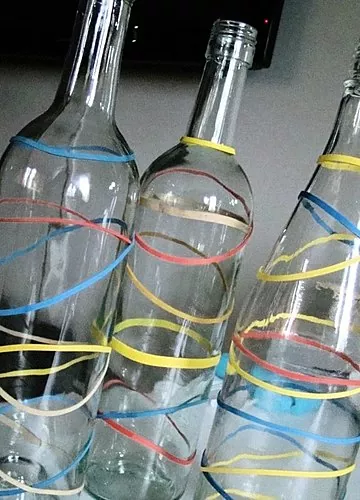 نحوه تزئین بطری شیشه ای