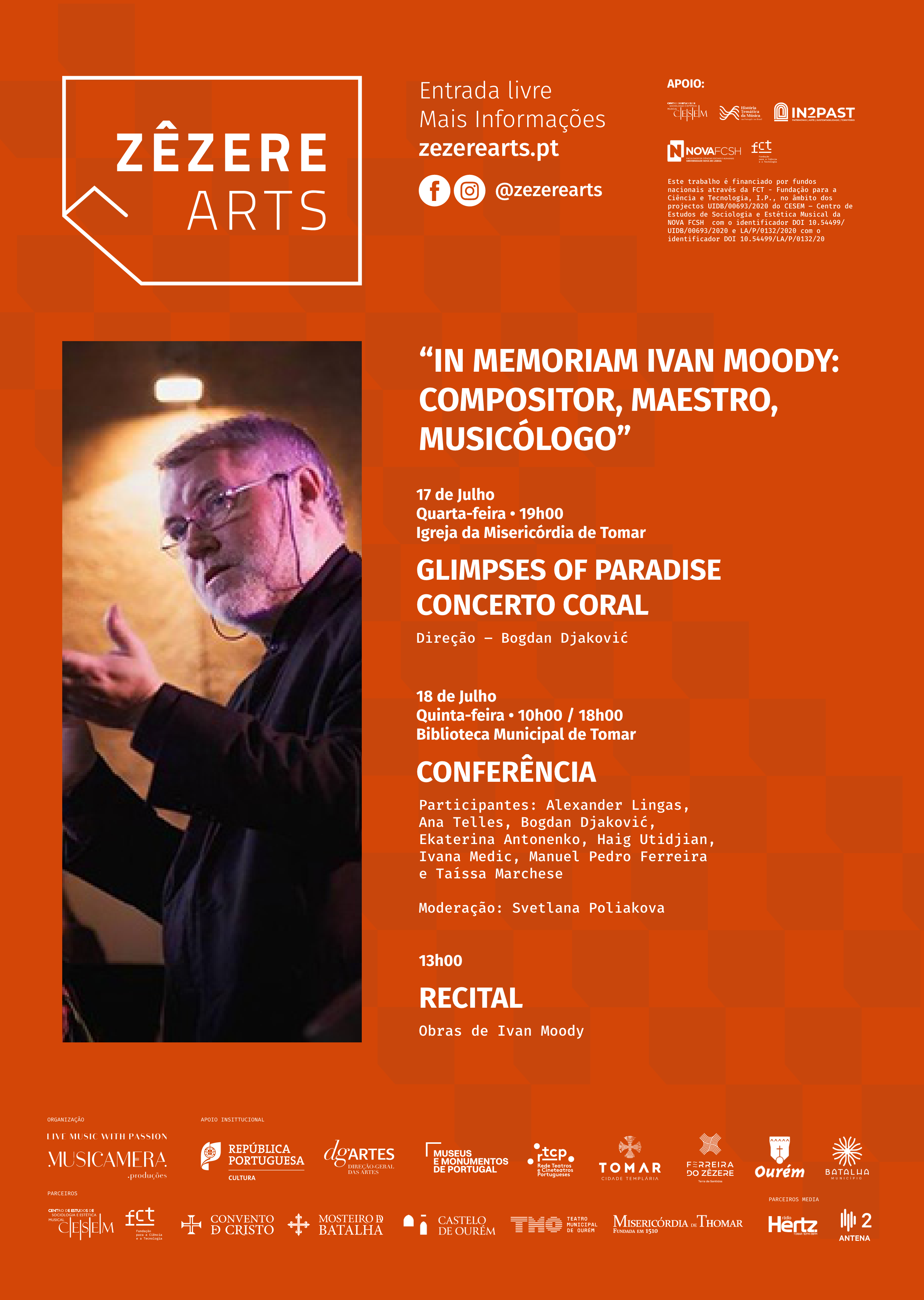 Cartaz "Em memória de Ivan Moody – compositor, maestro, musicólogo”