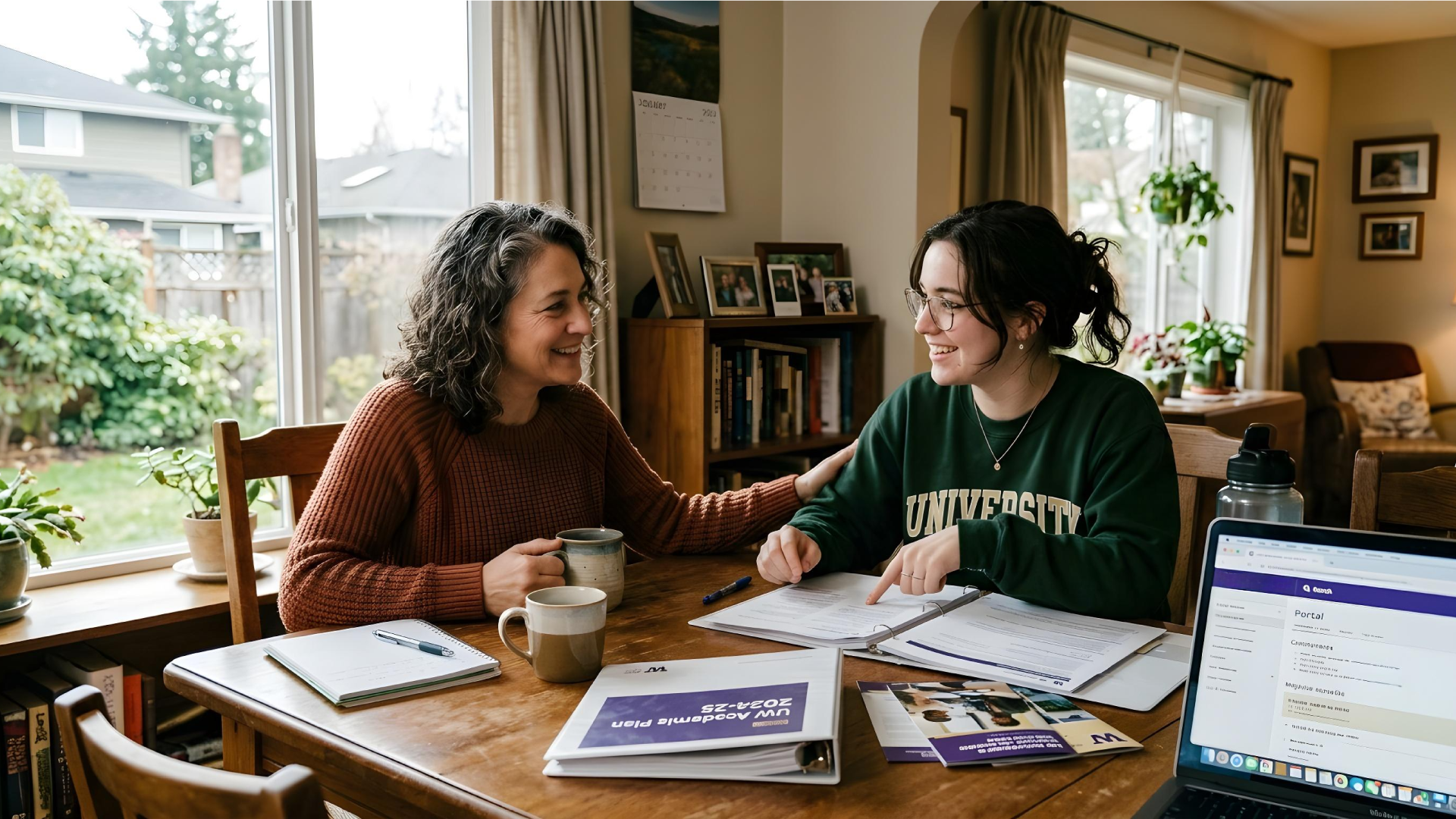 A smiling female student in a green