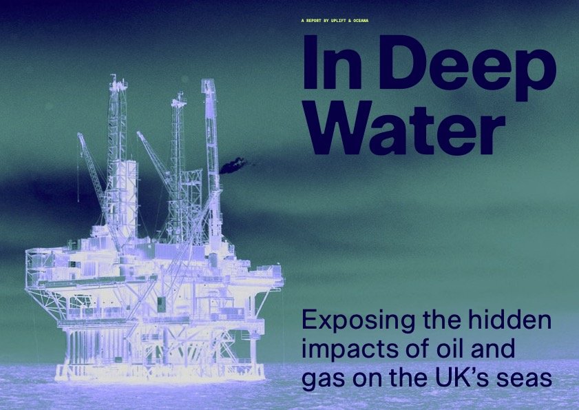 Cover of the report, showing an offshore oil platform.