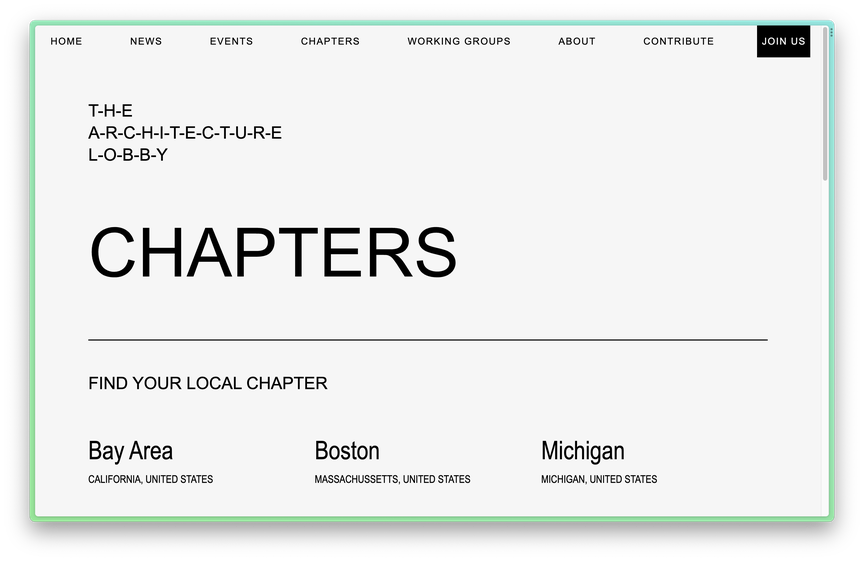 The Chapters page