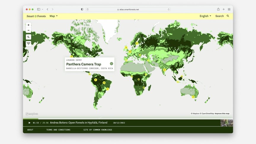 Screenshot of the Smart Forests map.