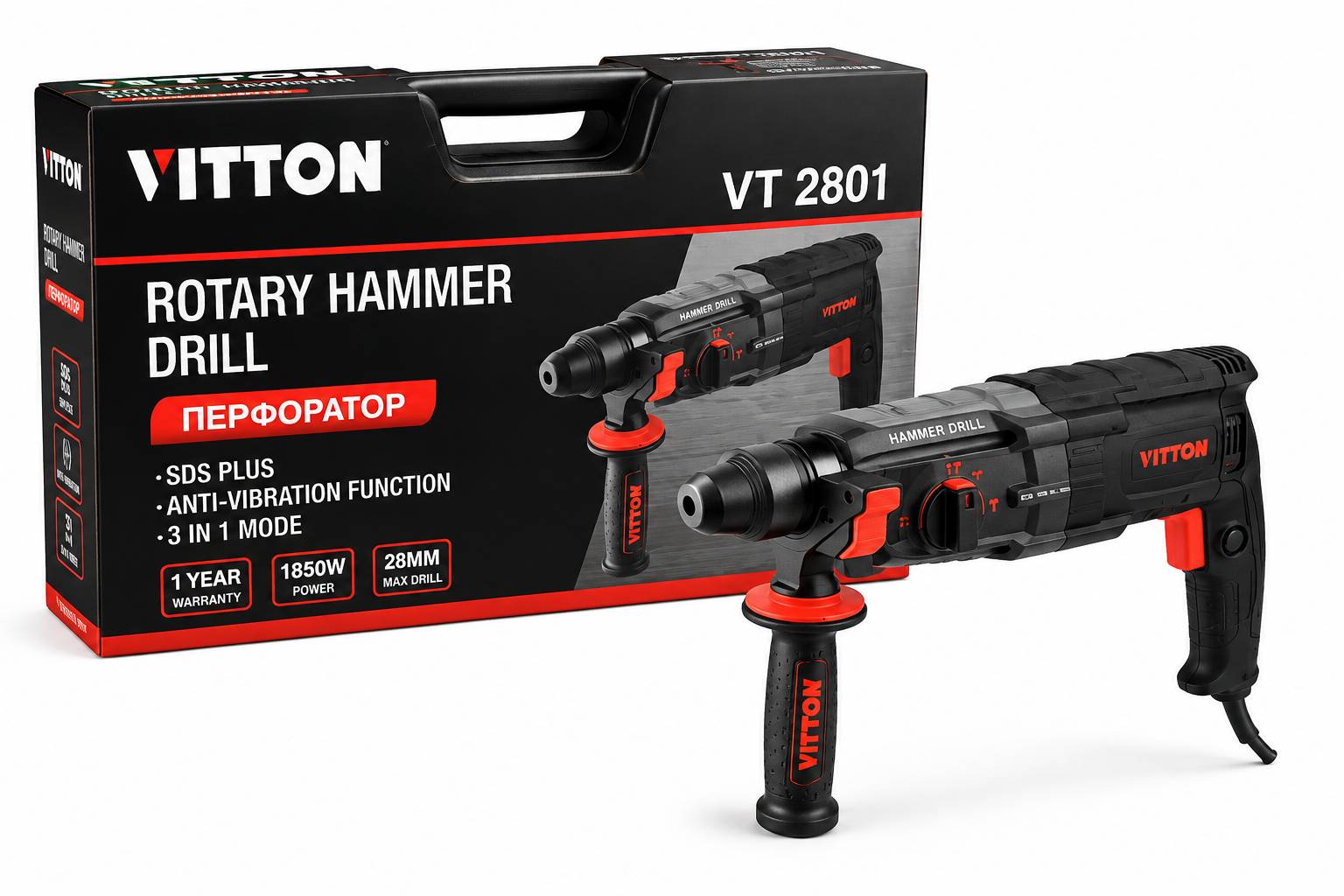 Профессиональный перфоратор VITTON VT 2801 - изображение 2