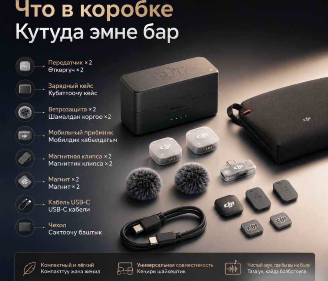 Беспроводной микрофон DJI Mic Mini 2 (2 TX + 1 Mobile RX + Charging Case) - изображение 4