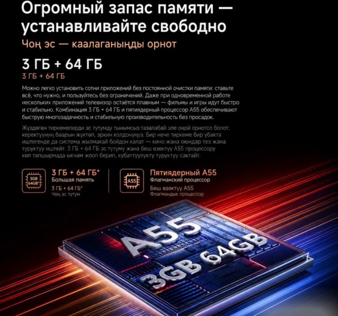 Телевизор Xiaomi Redmi TV A75 PRO 4K (3+64GB) 75 дюймов,288Гц - изображение 4