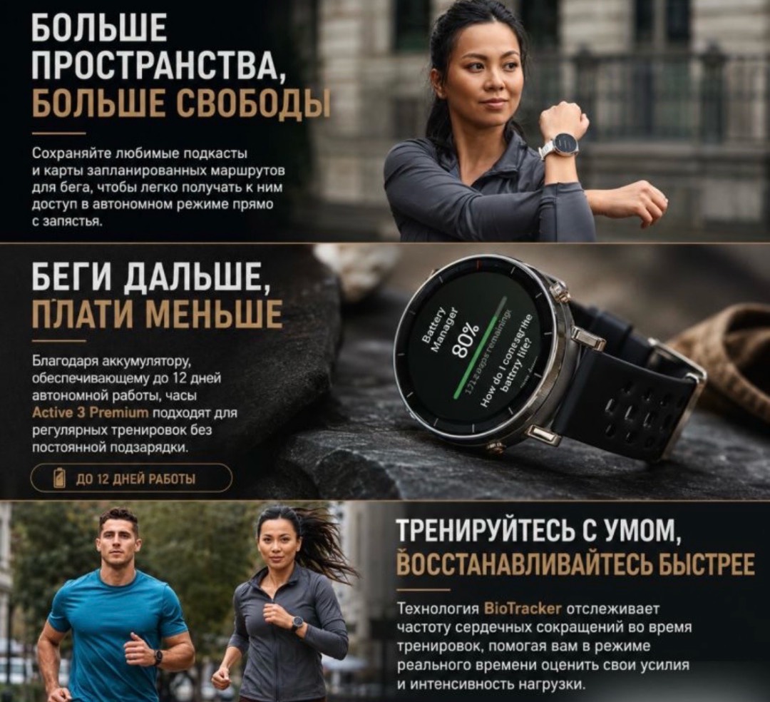 Смарт-часы Xiaomi Amazfit Active 3 Premium - изображение 2