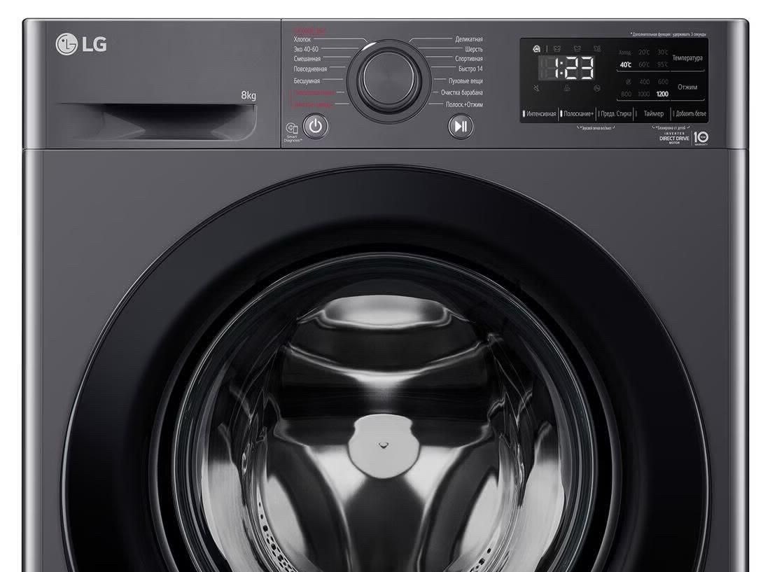 LG F2V3PS6J 8кг серого цвета, на DirectDrive Inverter motor с 10 летней гарантией на мотор - изображение 5