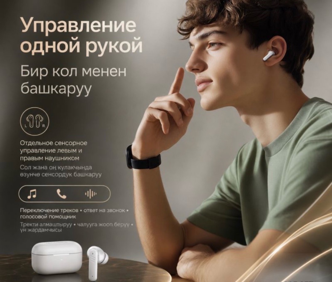 Беспроводные наушники с переводчиком и дисплеем Headphones Digital Display BY-16 - изображение 7