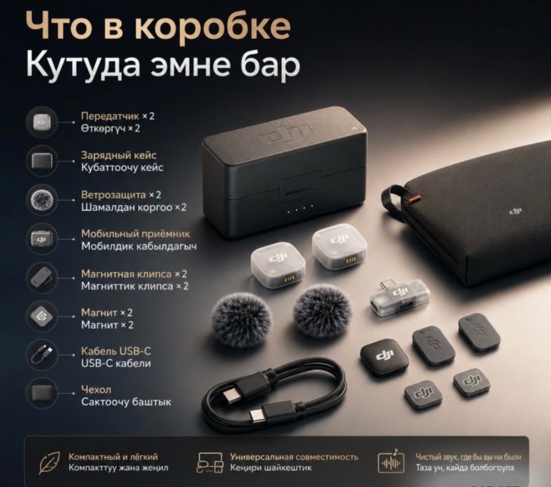 Беспроводной микрофон DJI Mic Mini 2 (2 TX + 1 Mobile RX + Charging Case) - изображение 3