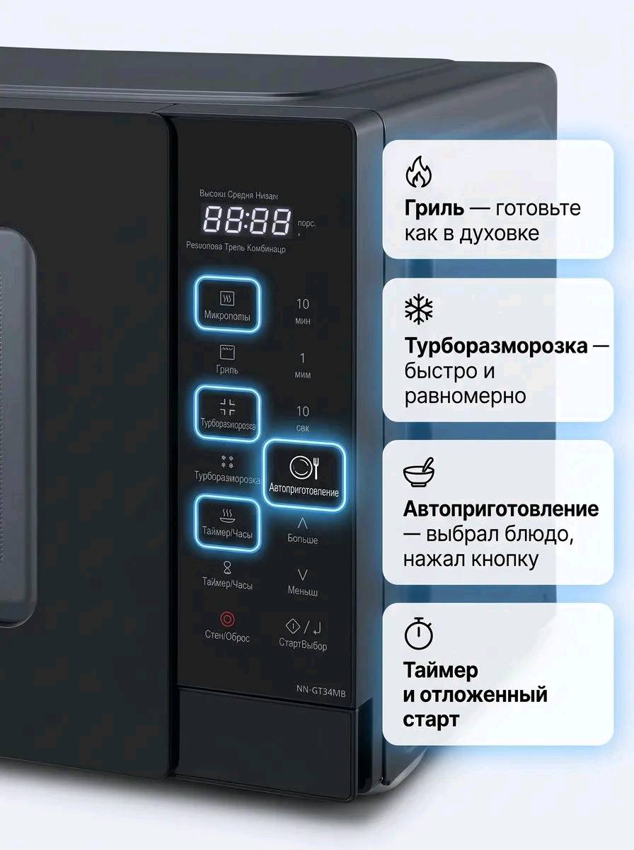 Микроволновая печь Panasonic NN-GT34NBZPE - изображение 4