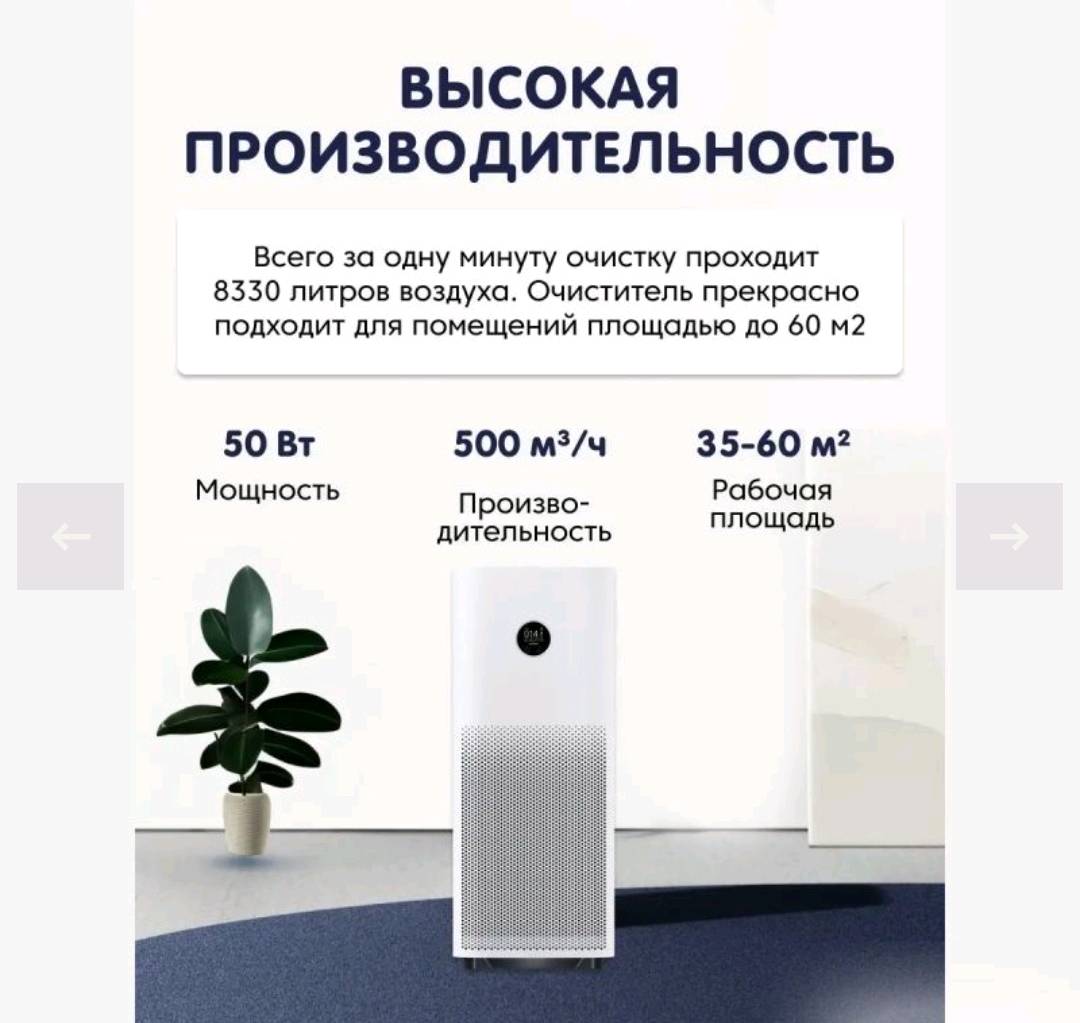 Хит продаж🔥 Очиститель воздуха Xiaomi Mi Air Purifier 4 Pro - изображение 3