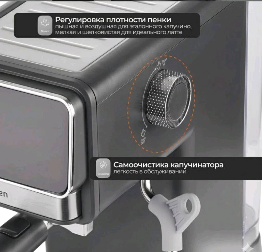 Хит продаж🔥 Кофеварка, кофемашина рожковая c капучинатором RAF R0208 - изображение 3