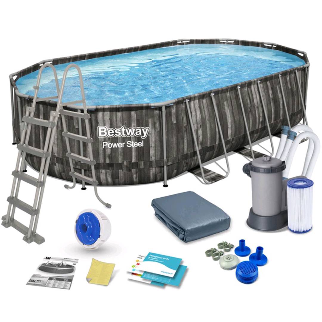 Каркасный бассейн Power Steel 5611R 610x366x122см,20241л,фил-насос 5678л/ч,лестница, тент,попл-доз. - изображение 2