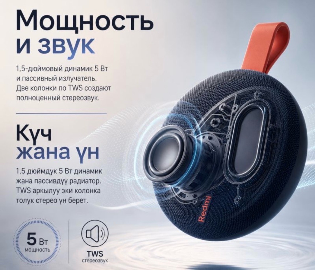 Портативная Bluetooth колонка Xiaomi Redmi Bluetooth speaker 2 - изображение 5