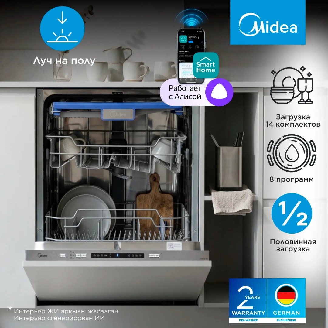 ВСТРАИВАЕМАЯ ПОСУДОМОЕЧНАЯ МАШИНА MIDEA - изображение 8