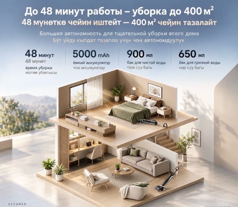 Моющий беспроводной пылесос Dreame H30 Ultra Mix - изображение 3