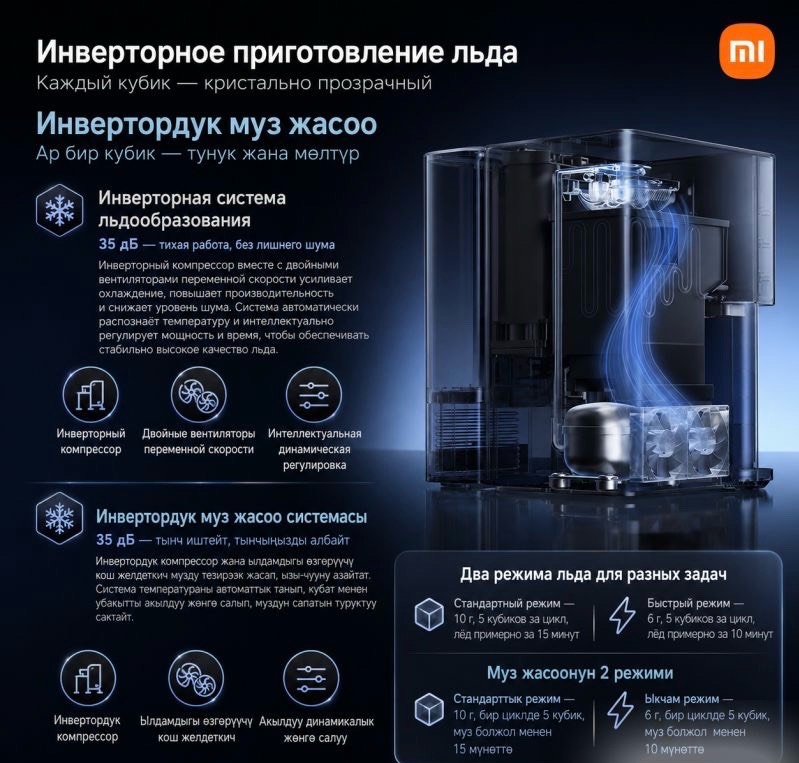Диспенсер с очистителем для воды и ледогенератором Xiaomi Mijia Desktop Water Purifier Ice-Making Edition - изображение 3