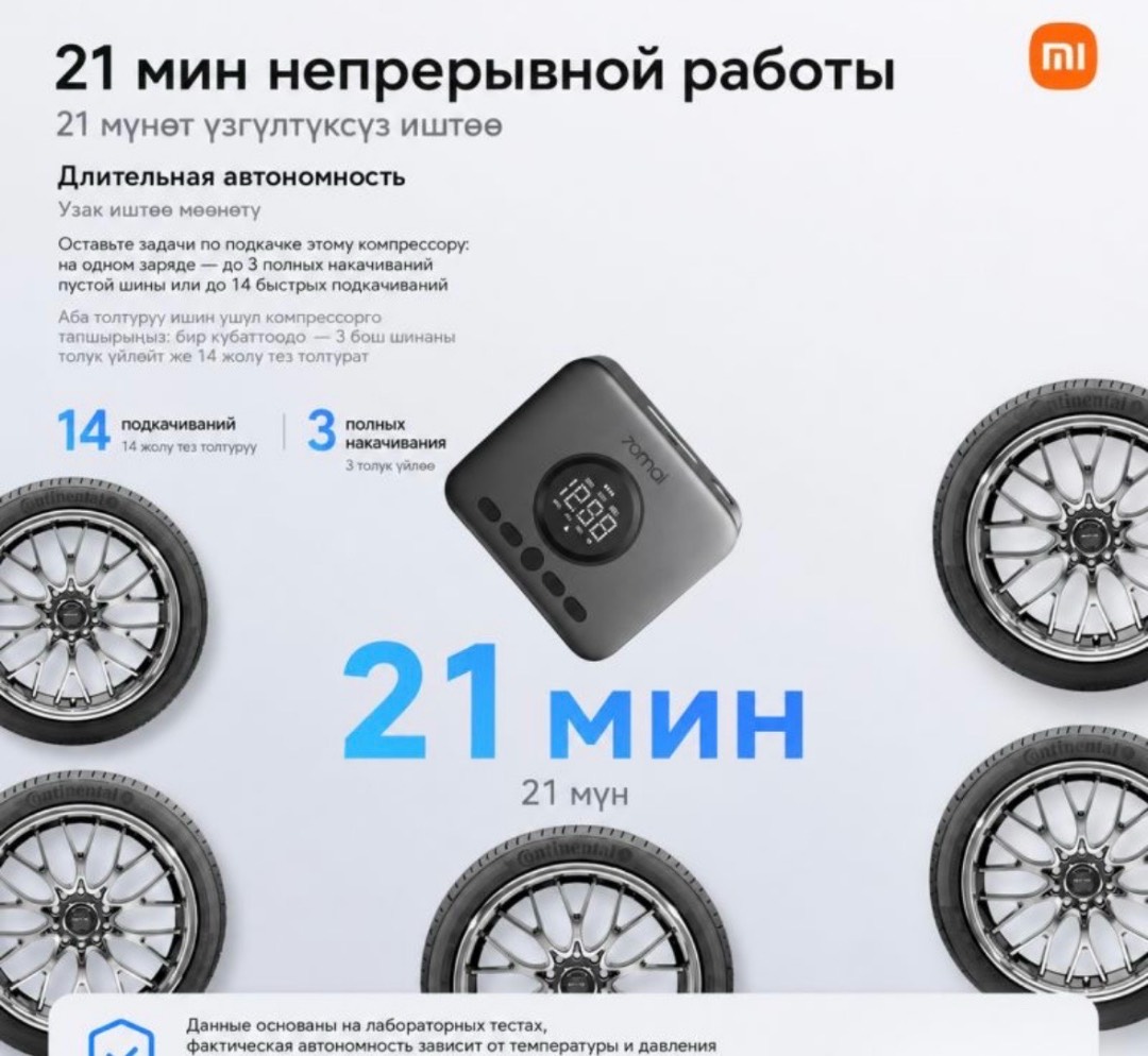 Автомобильный компрессор Xiaomi 70Mai Cordless Air Compressor 2 (Midrive TP07) - изображение 10