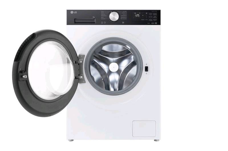 Стиральная машина LG F2X5FS2WB — это узкая фронтальная модель с максимальной загрузкой до 9 кг, инверторным мотором с прямым приводом и функцией обработки паром - изображение 4