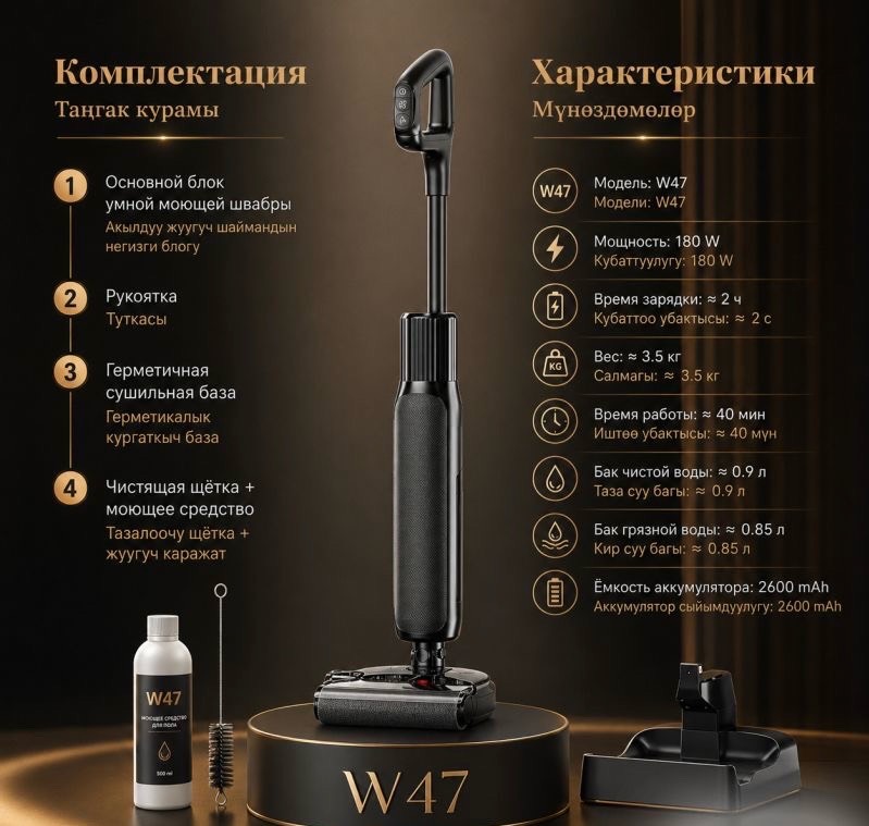 Моющий беспроводной пылесос Cordless Floor Cleaning Machine OZ03-Pro Max - изображение 2