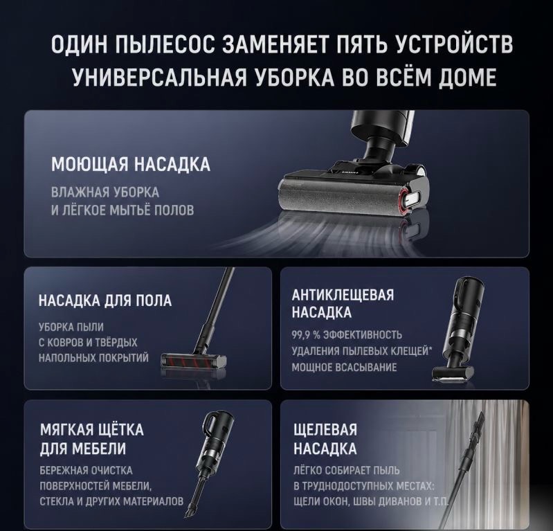 Моющий беспроводной пылесос Dreame G9 Mix - изображение 3