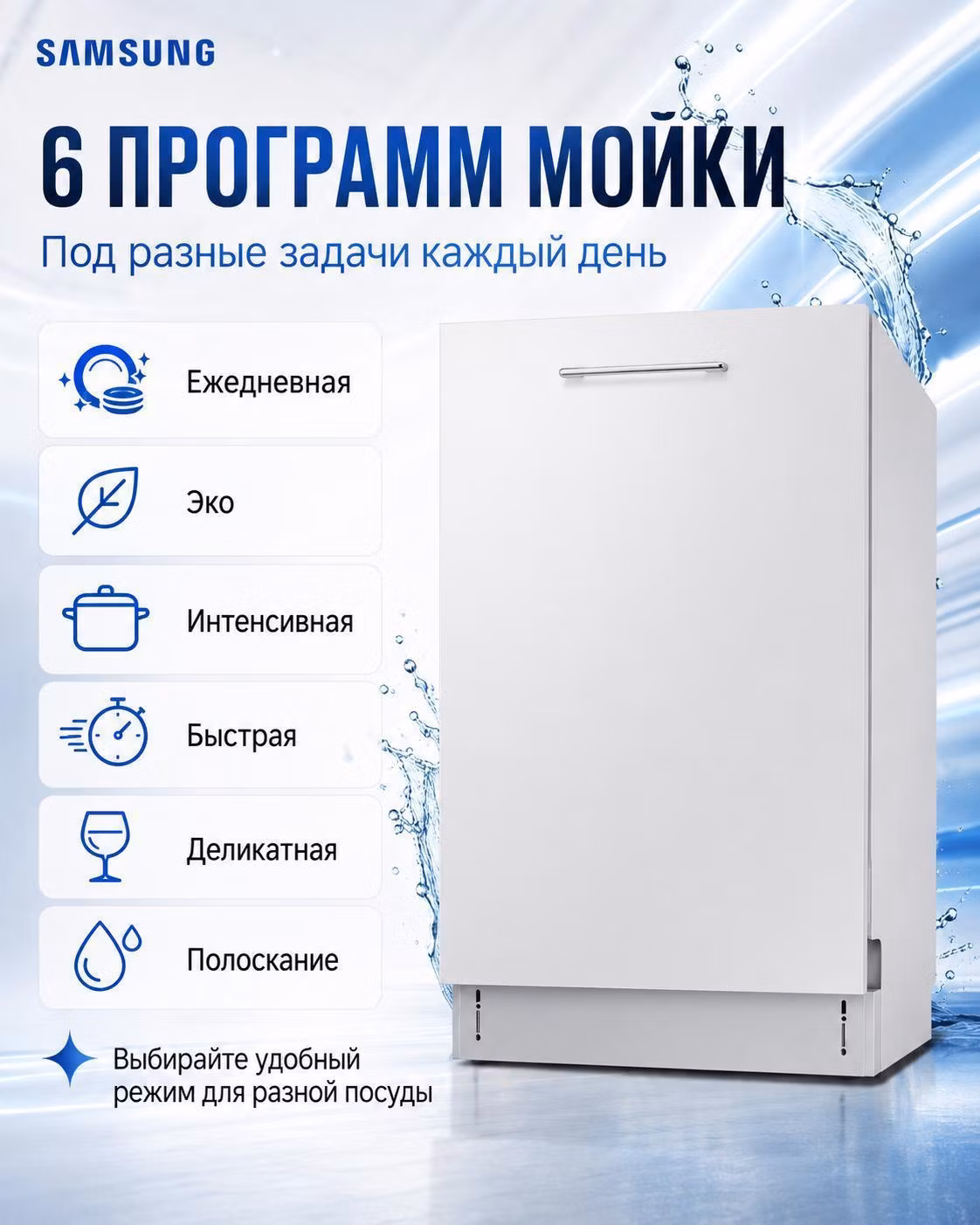 Посудомоечная машина Samsung DW50R4040BB/WT - изображение 9