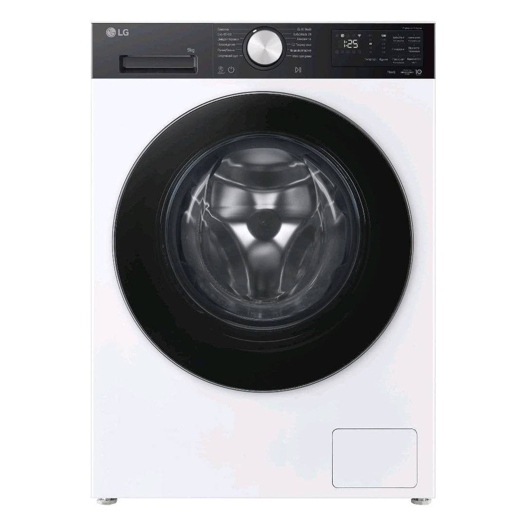 Стиральная машина LG F2X5FS2WB — это узкая фронтальная модель с максимальной загрузкой до 9 кг, инверторным мотором с прямым приводом и функцией обработки паром - изображение 2