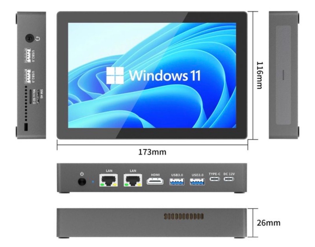 Мини ПК F9B PRO Intel N95,экран 7 дюймов (16+512GB) - изображение 2