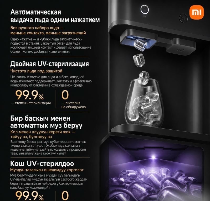 Диспенсер с очистителем для воды и ледогенератором Xiaomi Mijia Desktop Water Purifier Ice-Making Edition - изображение 2