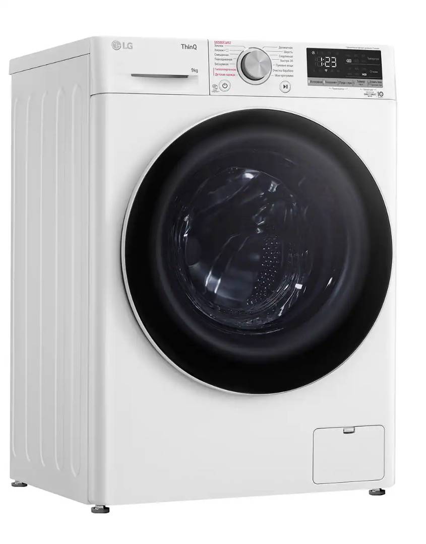 Стиральная машина LG F4V5VS0W 9кг белая с черной дверцей - изображение 2