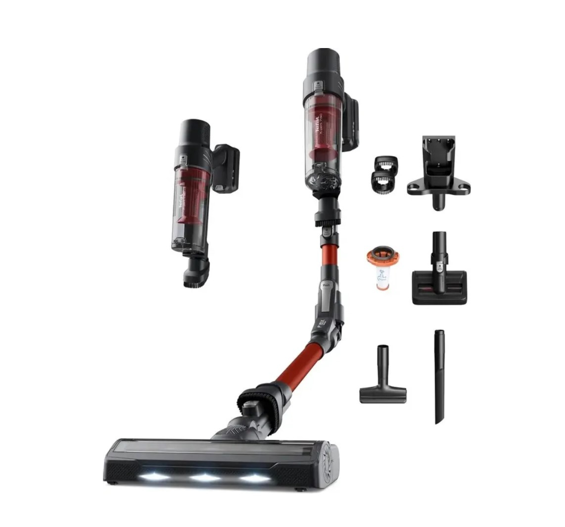 Беспроводной вертикальный пылесос TEFAL X-PERT 7.60 TY6A83WO Flex Animal, с подсветкой, красный - изображение 2