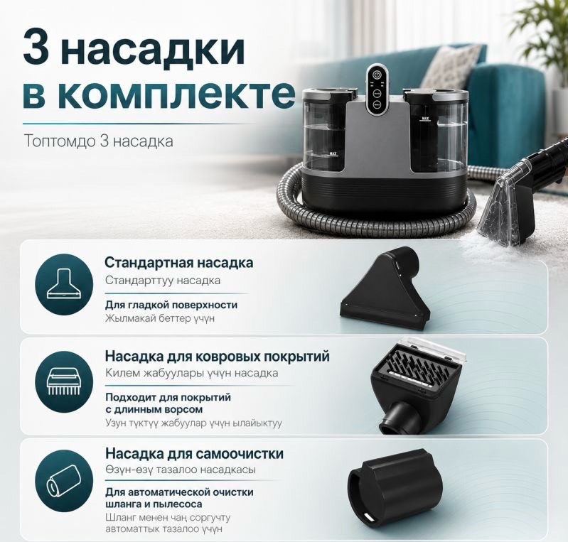 Моющий пылесос для мебели и ковров Vacuum Cleaner DY-506H - изображение 3