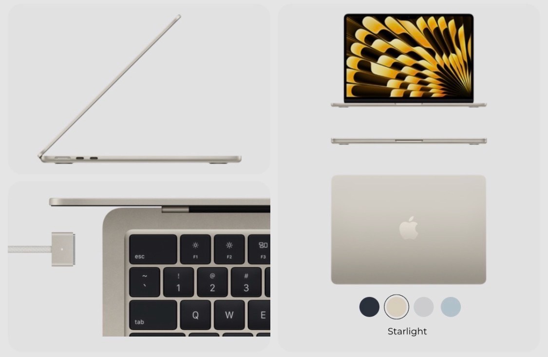 Apple Macbook Air 15 M4 MW1J3 15” 2560x1664 10-CPU 10- GPU 16GB 256GB Strlight ENG - изображение 3