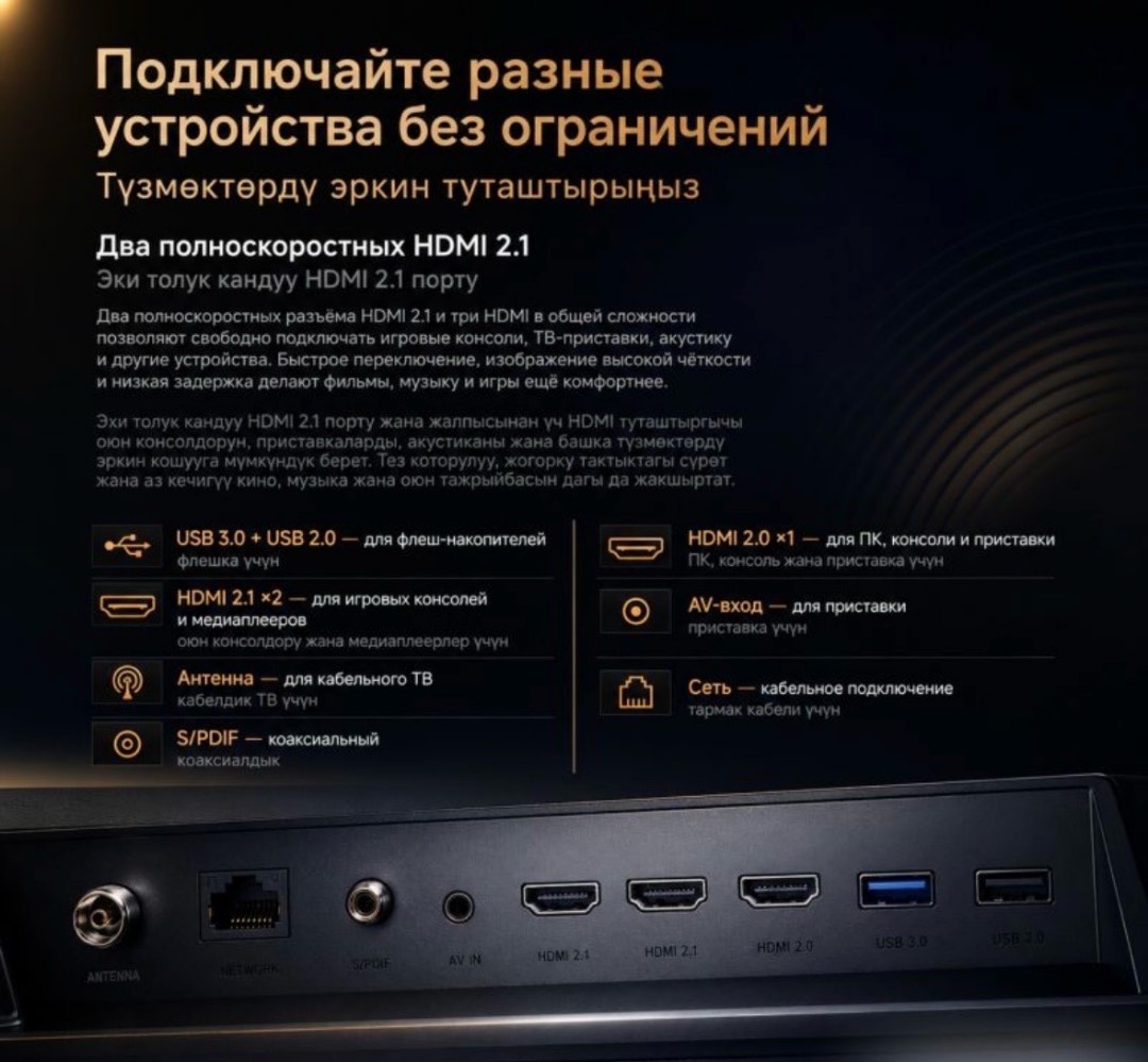 Телевизор Xiaomi Redmi TV A75 PRO 4K (3+64GB) 75 дюймов,288Гц - изображение 10