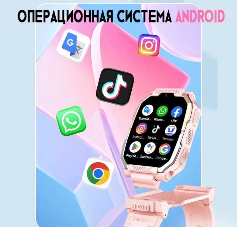 Детские Android смарт часы-телефон Smart Watch X500 с GPS, Sim картой и поддержкой 4G видеозвонков (2+16GB) - изображение 4