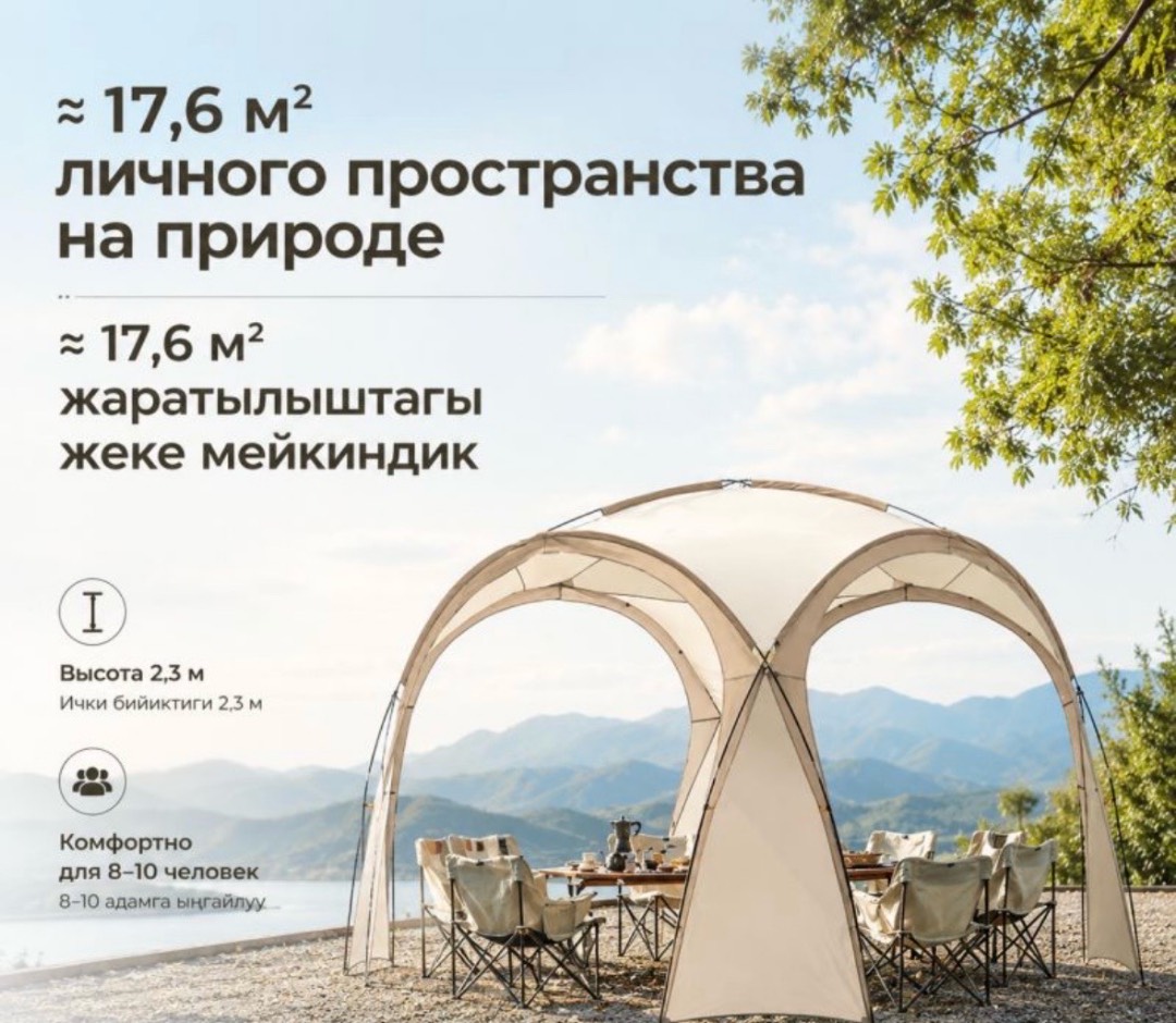 Тент палатка King of Tents + 4 шторки (420 х 420 х 230 см) - изображение 2