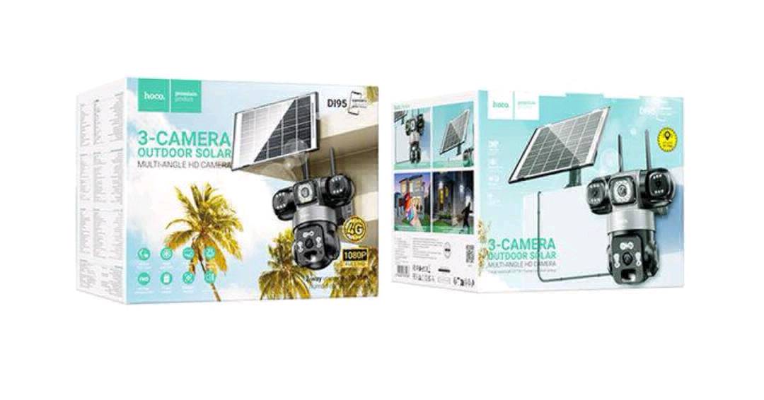 HOCO D195 3-CAMERA Outdoor Solar 4G — УЛИЧНАЯ многоугольная IP‑камера с солнечной панелью - изображение 2