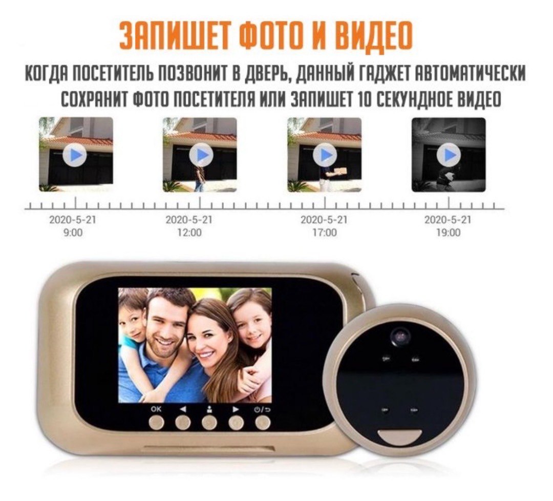 Дверной глазок с видеокамерой Intelligent Doorbell Escam C21 - изображение 4