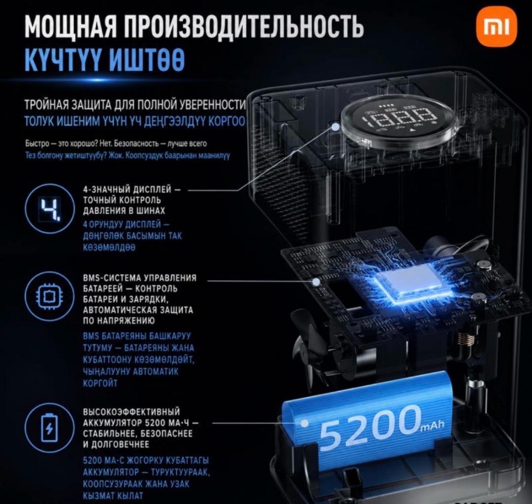 Автомобильный компрессор Xiaomi 70Mai Cordless Air Compressor 2 (Midrive TP07) - изображение 9
