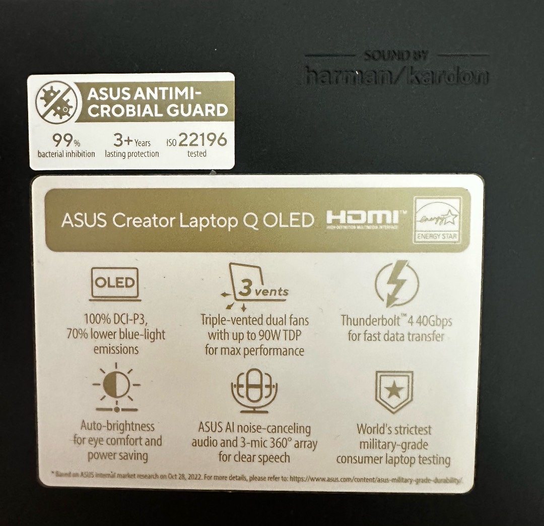 •	 ASUS Vivobook Creator / OLED
	•	процессор Intel Core i9
	•	видеокарта NVIDIA GeForce RTX
	•	OLED экран
	•	мощность блока питания 150W - изображение 3