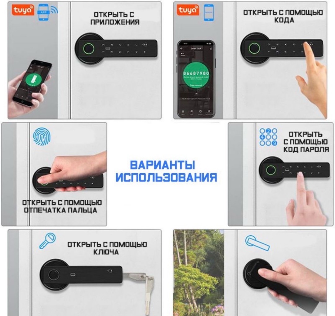 Электронный дверной замок с отпечатком пальца Smart Lock Gaite 2023B - изображение 2