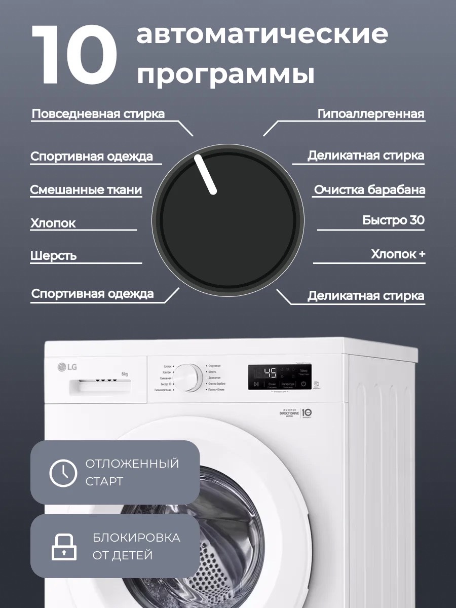 Стиральная машина LG F2Y1NS3W - изображение 4
