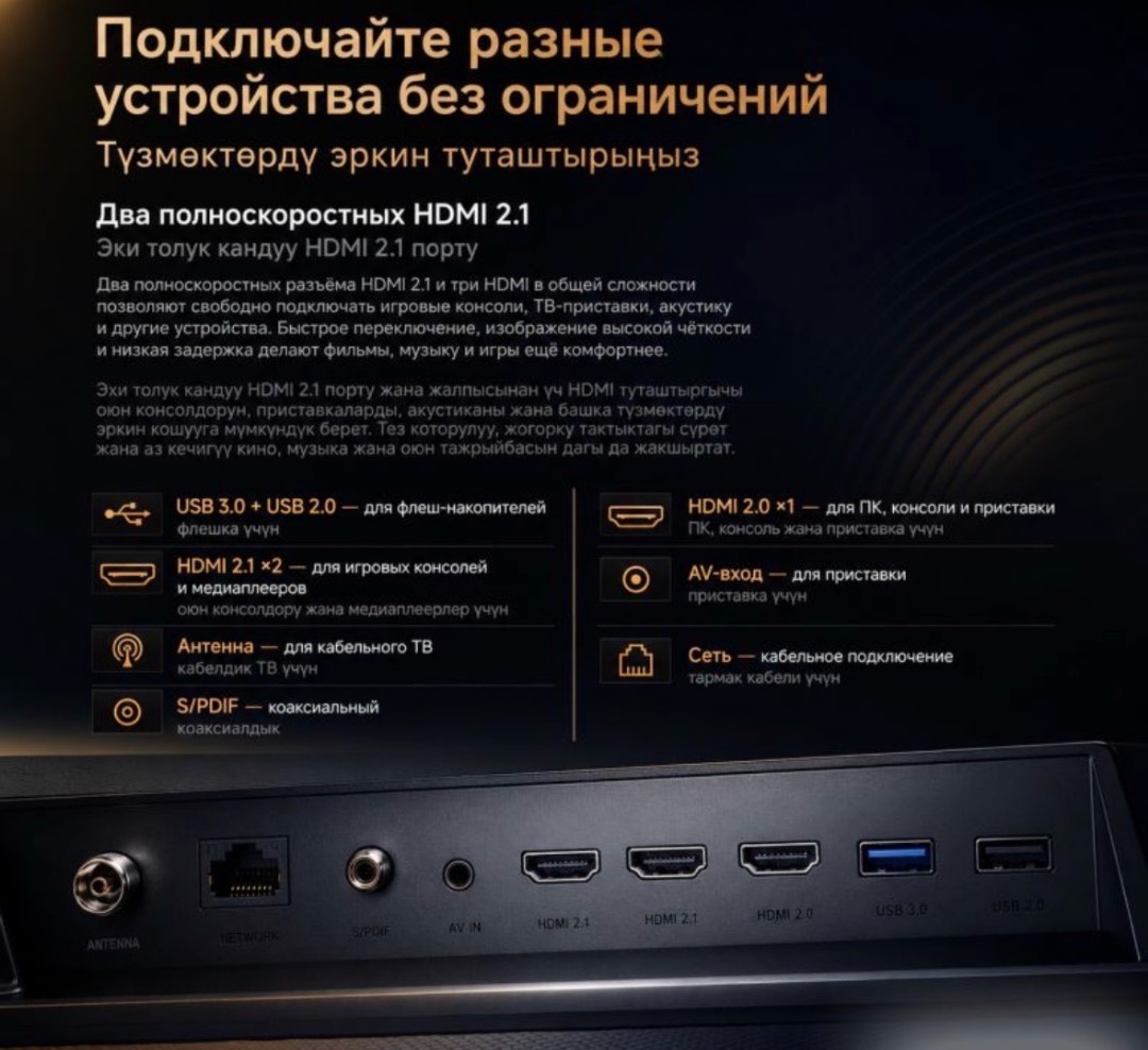 Телевизор Xiaomi Redmi TV A65 PRO 2026 4K (3+64GB) 65 дюймов,288Гц - изображение 2