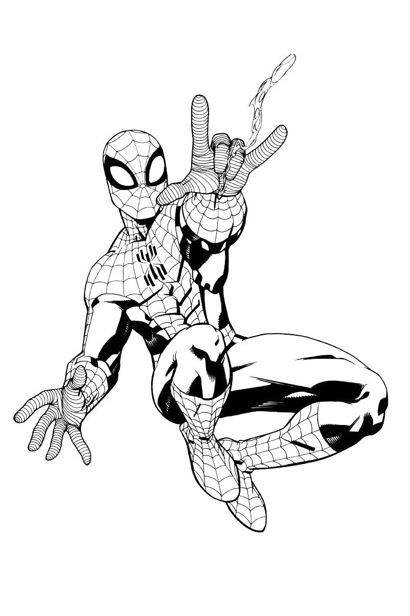 Раскраска Человек-паук и паутина